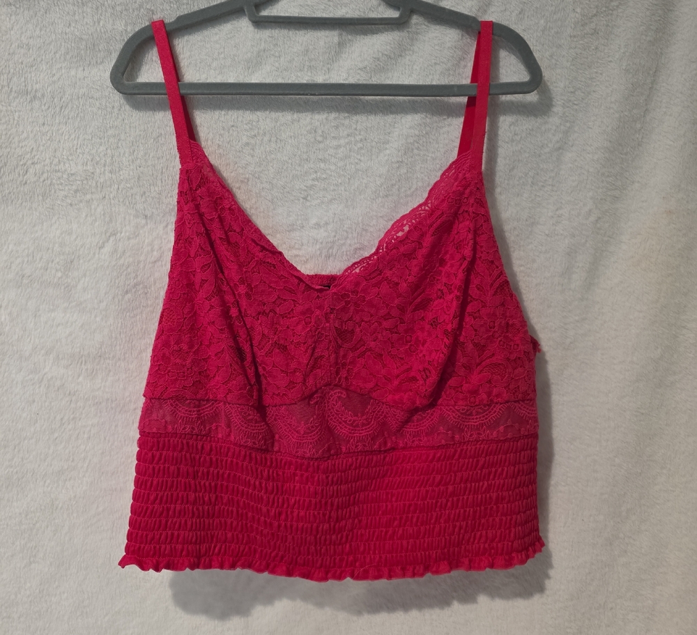 Torrid Vibrant Pink Lace Top